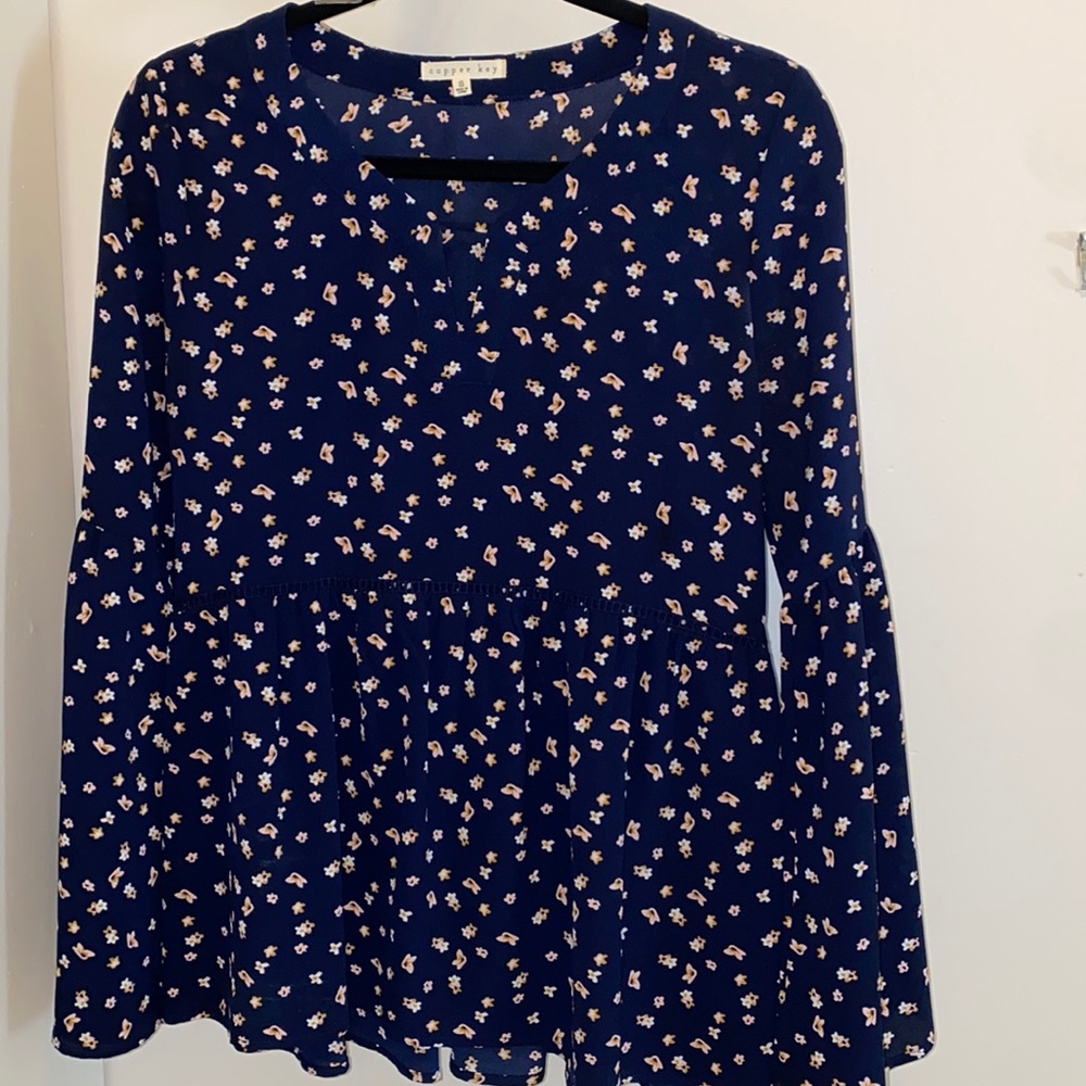 Floral Bell Sleeve Blouse